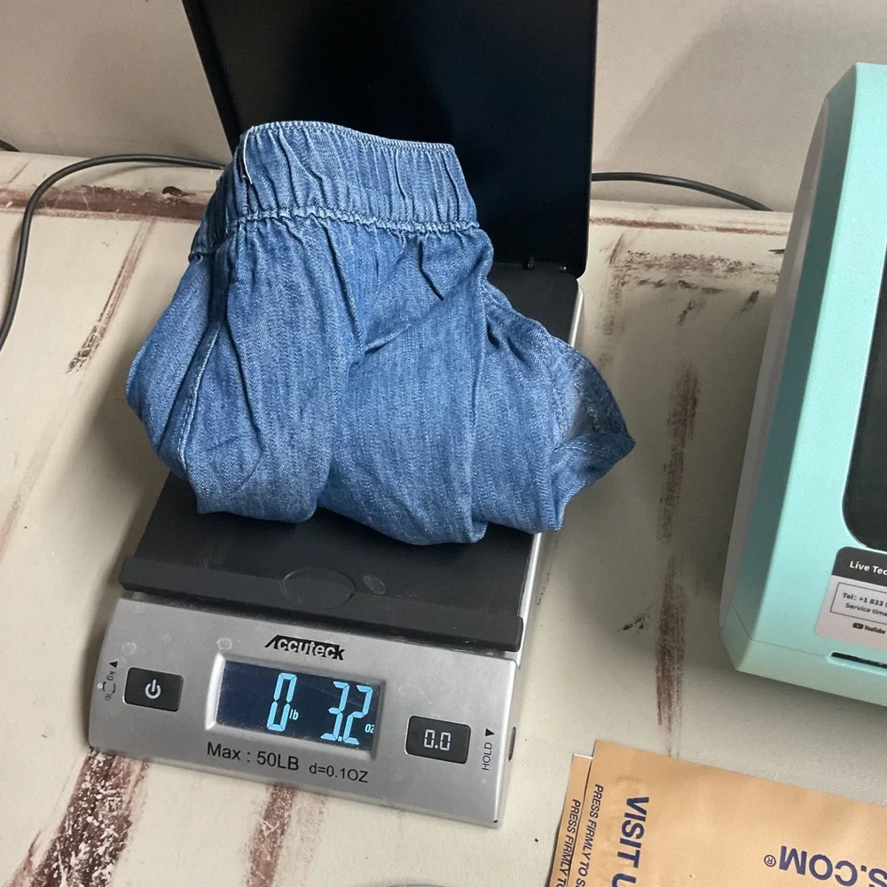 The Children's Place Girls Denim Shorts Blue‎ Elastic Waist Drawstring Size 6X 7